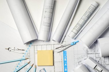 İşyeri mimar - rulo ve planları.