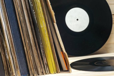 Vinil kaydı. Metin için yer kopyalayın.