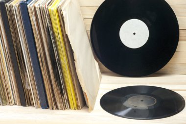 Vinil kaydı. Metin için yer kopyalayın.