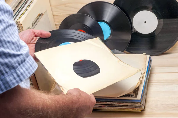 Vinil kayıtları toplama tarama. Müzik arka plan. Kopya alanı