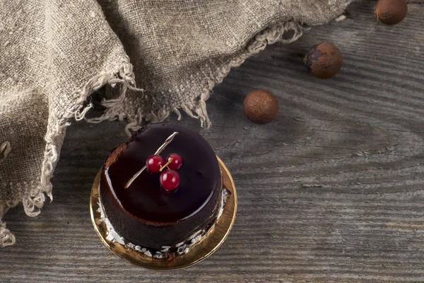 Thé festif. Joyeux gâteau de Noël — Photo