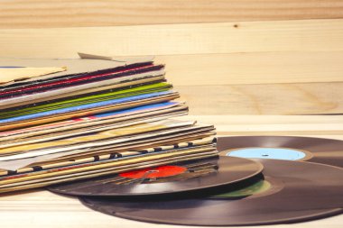 Vinil kaydı. Metin için yer kopyalayın.