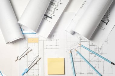 İşyeri mimar - rulo ve planları.