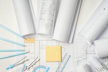 İşyeri mimar - rulo ve planları.