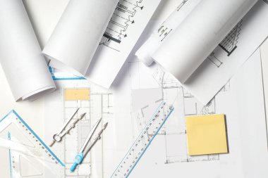 İşyeri mimar - rulo ve planları.