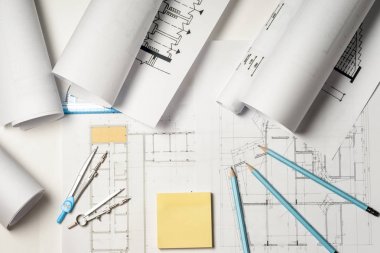 İşyeri mimar - rulo ve planları.