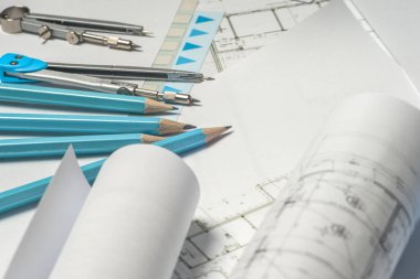 İşyeri mimar - rulo ve planları.