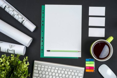 İşyeri mimar - rulo ve planları.