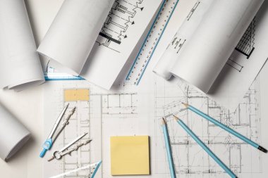 İşyeri mimar - rulo ve planları.