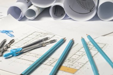 İşyeri mimar - rulo ve planları.