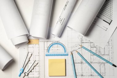 İşyeri mimar - rulo ve planları.
