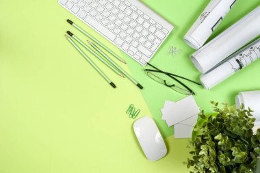 İşyeri mimar - rulo ve planları.