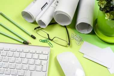 İşyeri mimar - rulo ve planları.