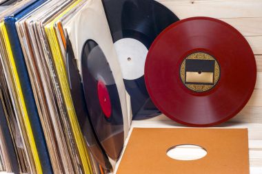 Vinil kaydı. Metin için yer kopyalayın.