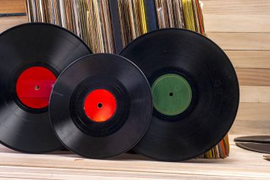 Vinil kaydı. Metin için yer kopyalayın.