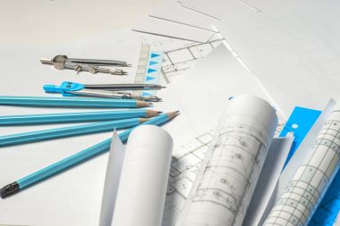 İşyeri mimar - rulo ve planları.