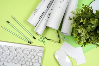 İşyeri mimar - rulo ve planları.