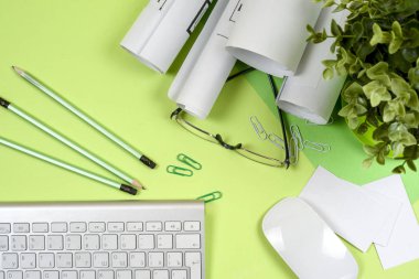 İşyeri mimar - rulo ve planları.