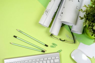 İşyeri mimar - rulo ve planları.