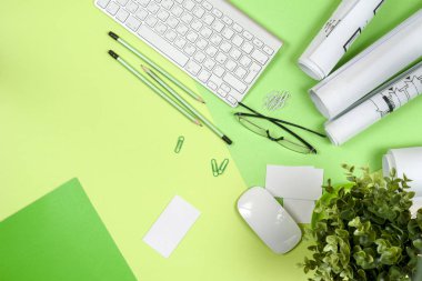 İşyeri mimar - rulo ve planları.