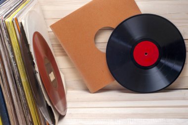 Vinil kaydı. Metin için yer kopyalayın.