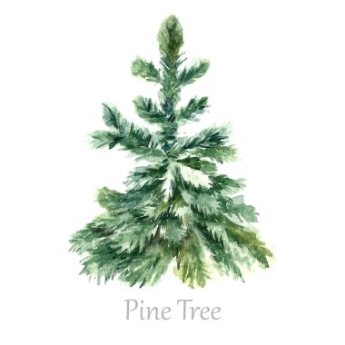 Sulu Boya Noel ağacı.