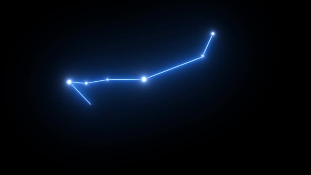 Зодиакальное созвездие Козерога формируется в светящемся свете — стоковое видео