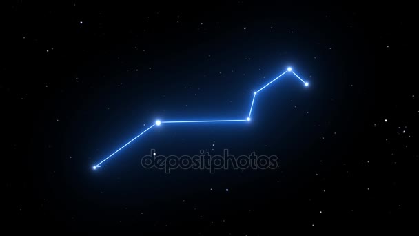 Leo Constellation en un hermoso fondo nocturno estrellado — Vídeo de stock