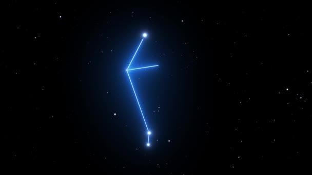 Libra konstellation på en vacker stjärnklar natt bakgrund — Stockvideo