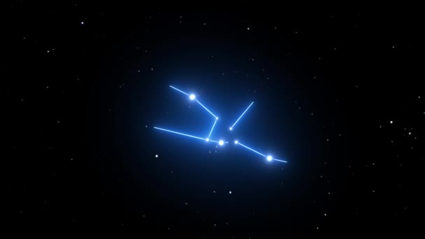 Souhvězdí Býka na pozadí krásné Hvězdné noci — Stock video