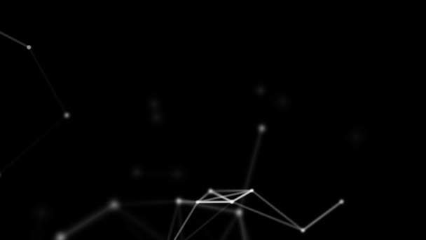 Plexus emelkedik a fekete háttér — Stock videók