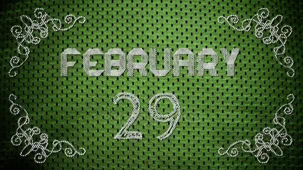 Los días y meses del año en una textura de tela diversa — Vídeo de stock