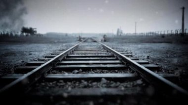 Bir toplama kampına giden Demiryolları