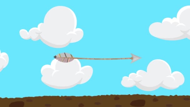 Cartoon Arrow Flying And Hitting A Tree — Stock Video © Footageisland  #158094770
