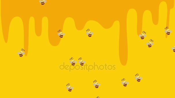 Мультфильм "Летающие пчелы и медовые капли" — стоковое видео