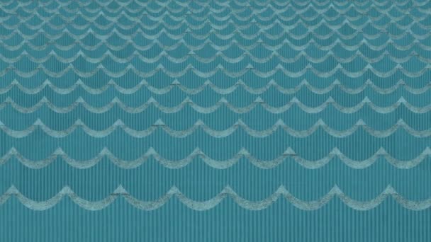 Theatrale karton zee golven achtergrond — Stockvideo