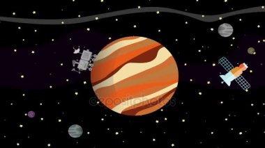 Uydu ve uzay Rover gezegen Jüpiter veri toplama