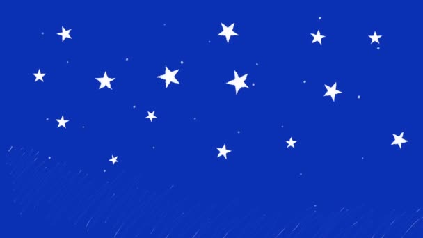 Kézi felvázolt rajzfilm csillag-ra egy kék képernyő háttér