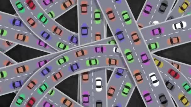 Prise de vue supérieure sur une intersection occupée dans le trafic lourd 