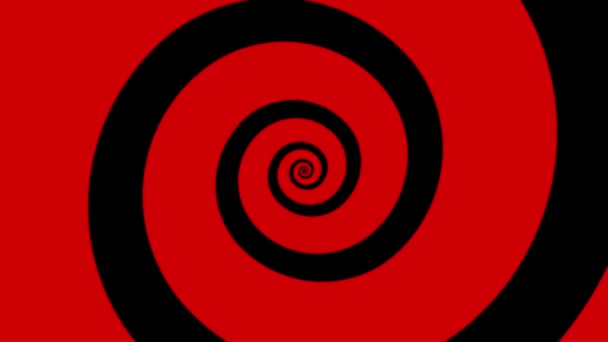 Spirale de bande dessinée rouge et noire tournant dans une boucle — Video