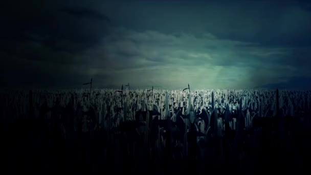 A Massive Army Crowd of Medieval Soldiers and Warriors Under a Storm — Stock Video