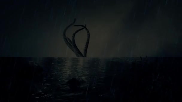 Tentacules mythiques de calmars géants Kraken — Video