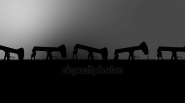 Bir acımasız üzgün görünüyorsun yalakalık Mother Earth yağdan içinde petrol pompaları siluet