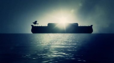 Noah Ark için büyük Selden sonra uçan güvercin