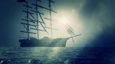 Büyük yelkenli gemi kıyı içinde yerleştirme