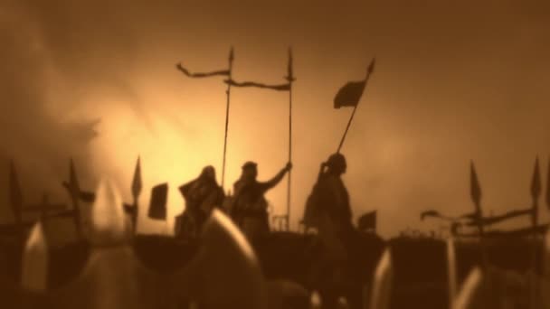 军队的基督教战士准备战斗 — 图库视频影像