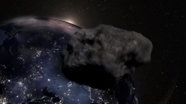 Göktaşı dünyaya doğru hızlı uçan