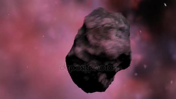 Meteoriet reizen snel in Outer Space — Stockvideo