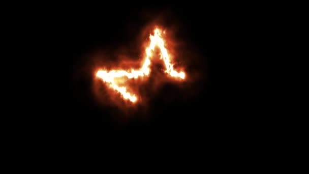 Estrela está iluminando e queimando em chamas — Vídeo de Stock