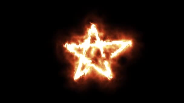 Pentagram symbool verlichting up en branden in vlammen — Stockvideo